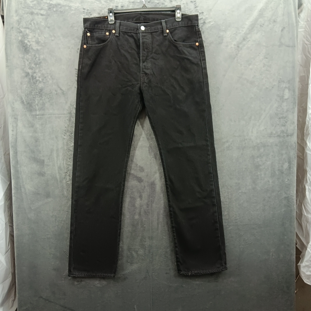 Levis 501 Jeans Mens 36x32 Black Button Fly Denim Pants